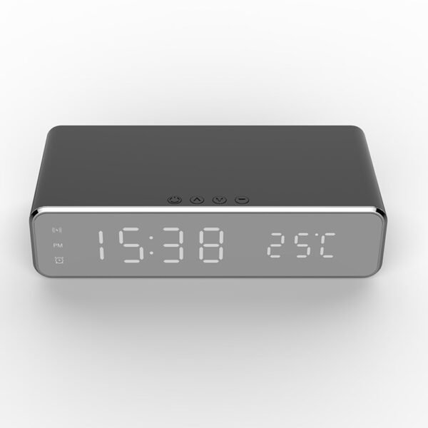 Wireless LED Mirror Alarm Clock Charger - Image 3