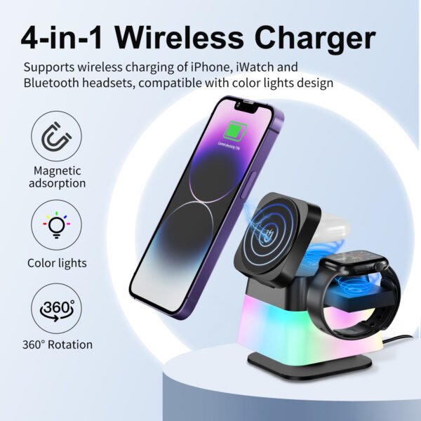Rotating LED Wireless Charger