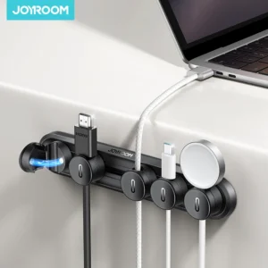 Joyroom 5-in-1 Magnetic Cable Organizer Management Adjustable Sliding Track Cable Clips Under Desk Wire Keeper JR-ZS588