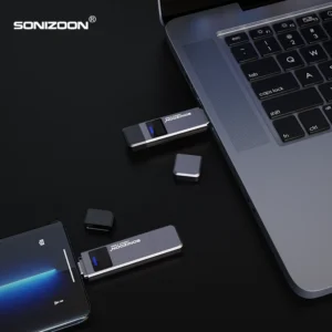 Secure Fingerprint Portable flash memory- USB 3.2 Dual Connector External Drive with Write Protection